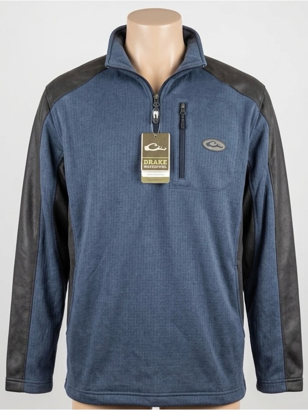 Drake Clothing Company Breathlite 1/4 ZIP Pullover Blue Night/Black NWT Medium